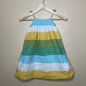 Baby Gap Dress Girls 4T Multi Color Striped Maxi Sun Dress Linen Bland